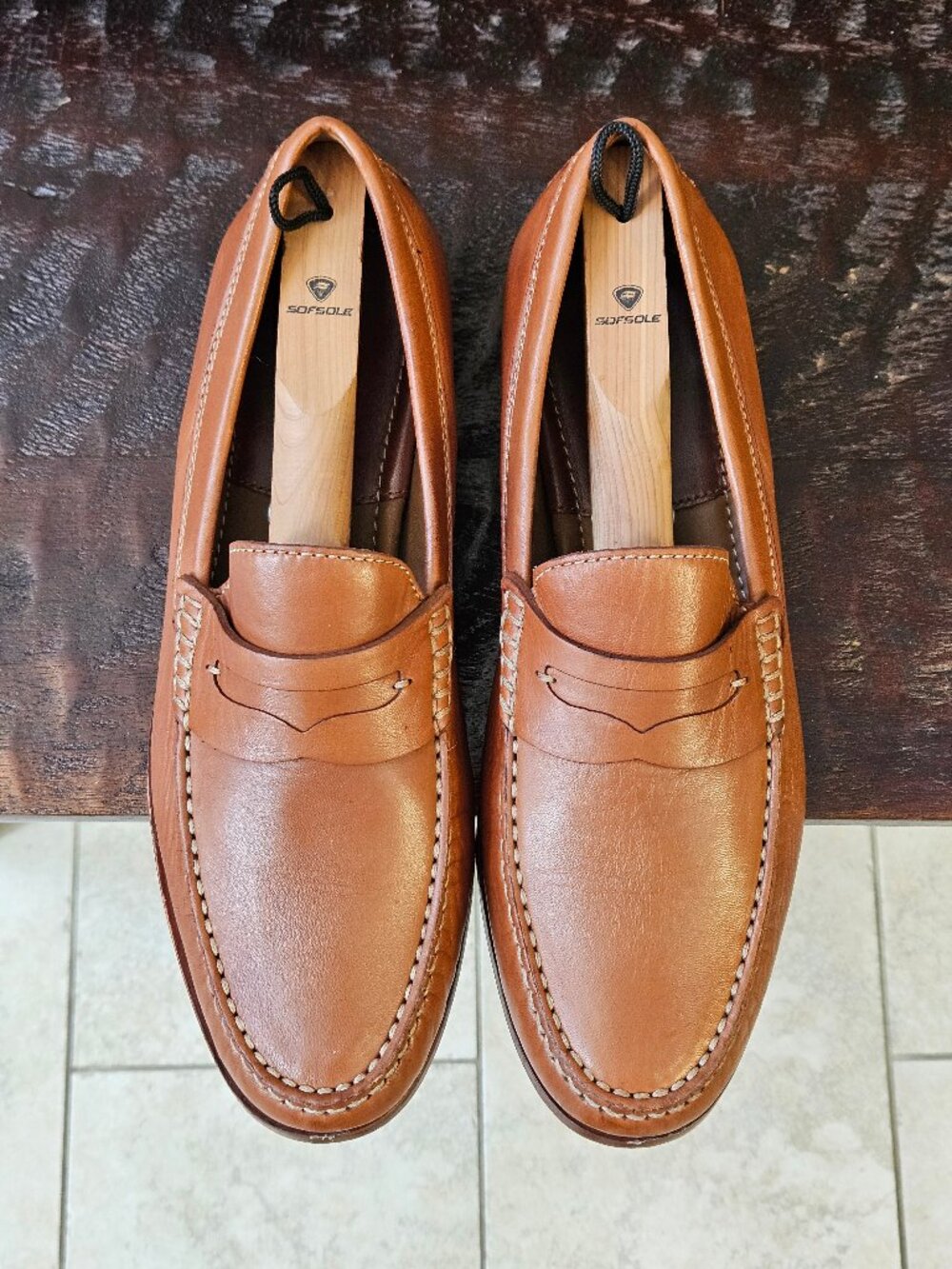 Trask Men's Leather Loafers, Caramel, Sz 11.5 - Picture 2 of 16